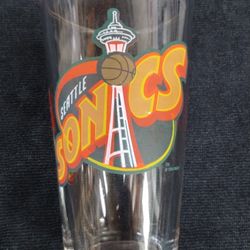 Vintage Sonics Budweiser beer/beverage glass, 6", clear
