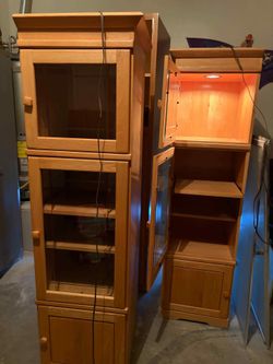 Solid Wood Curio / Display Cabinet with Glass Door
