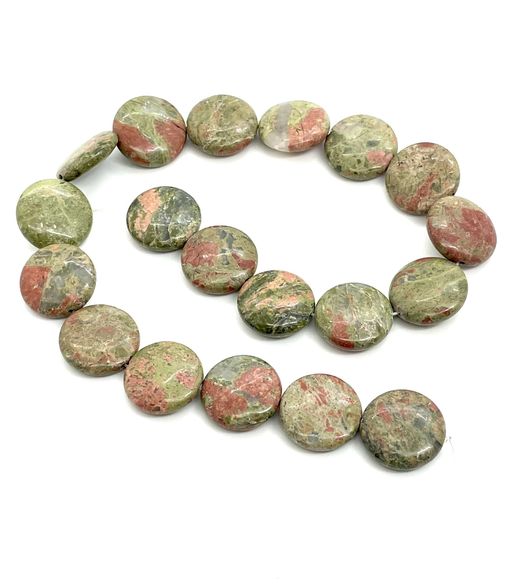 21 Large 19mm Unakite Coins