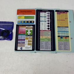 nursing edition folding clipboard with reference charts, light blue, open box