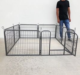 $85 (New) Heavy duty 24” tall x 32” wide x 8-panel pet playpen dog crate kennel exercise cage fence play pen