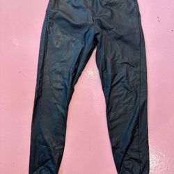 Faux Leather Track Jogger Pants 