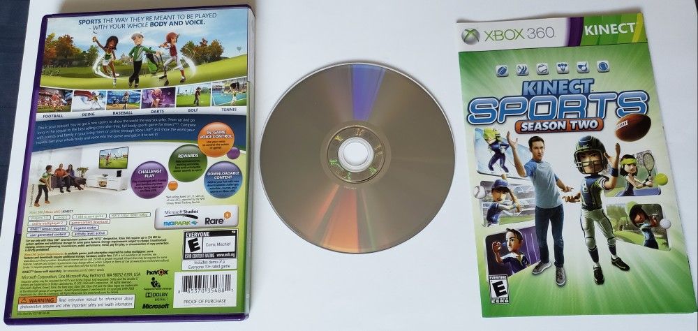 Microsoft XBox 360 Kinect Sports Season Two/Kinect Adventures- 2