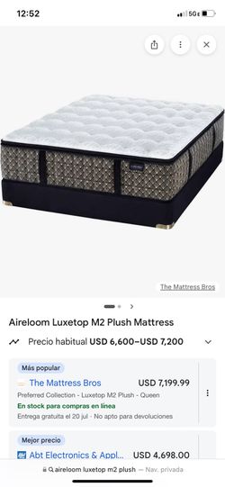 Aireloom luxetop m2 plush queen size brand new