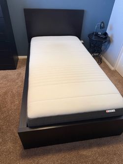 IKEA Malm Twin bed frame and mattress for sale