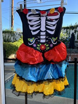Dia De Los Muertos Señorita Dress Medium NEW Costume