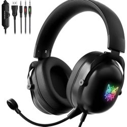 Stereo Gaming Headset for Xbox One,PS4,PS5,PC,Laptop,Mic Headphones, Gaming Headphones with Mic for Computer Headset Mic with Noise Cancelling Headpho