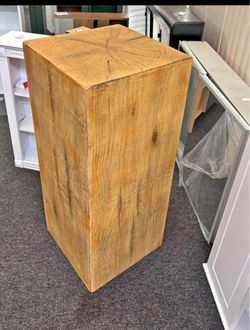 New Wood Look Square Column End Table