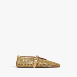 Alai BALLET FLATS IN LAMINATED FISHNET