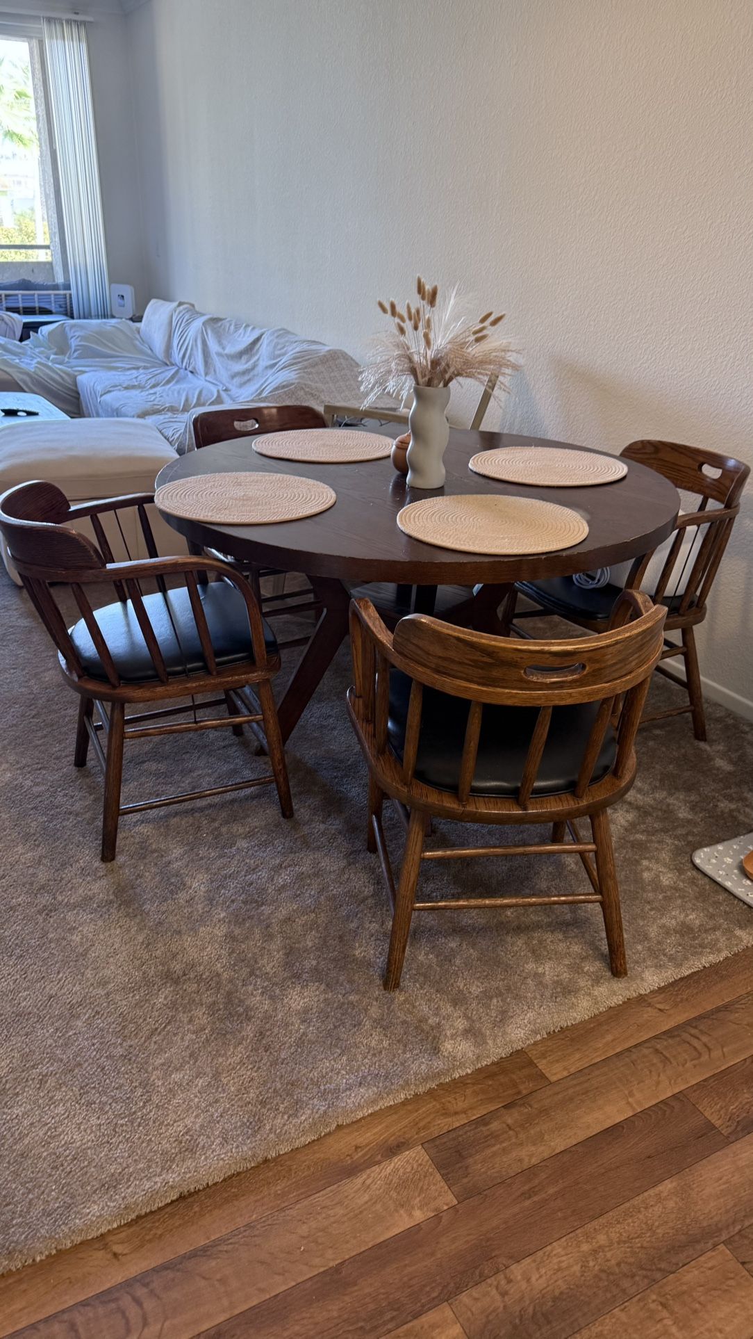 Wooden 6-Seater Dining Table Set