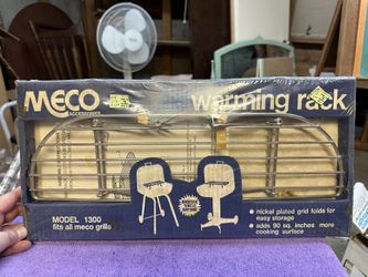 New In Boxes- MECO Barbecue Grill Accessories- Warming Rack, Side Table And Leg Shelf