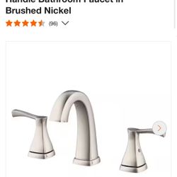 Calandine 8 in. Widespread 2-Handle Bathroom Faucet in Brushed Nickel
