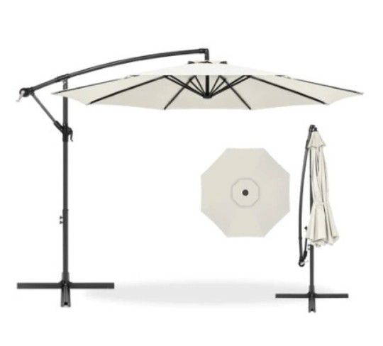 Offset Hanging Patio Umbrella, 10ft, Cream
