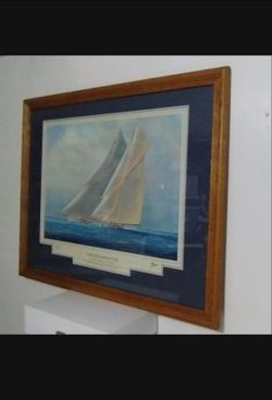 THOMPSON SPECIAL EDITION - SHAMROCK III - YACHTS OF AMERICA'S CUP FRAMED WALL ART 30"×24"
