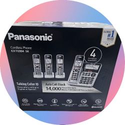 Panasonic Cordless Phone With 4 Headset New Sealed