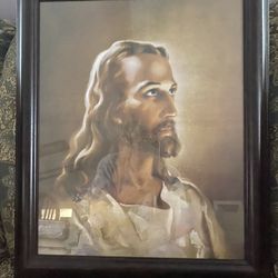 NEW 20x24 FRAMED PORTRAIT OF JESUS CHRIST BY WARNER SALLMAN 1940