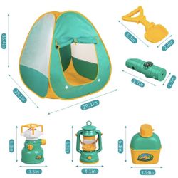 Kids Camping Set with Tent 24pcs - Camping Gear Tool Pretend Play Set for Toddlers Kids Boys Girls Outdoor Toy Birthday Gift