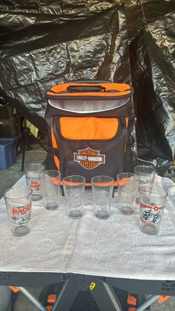 Harley-Davidson Cooler Bag with Pint Glasses Set
