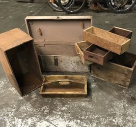 Assorted wooden boxes