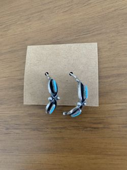 Vintage 925 Sterling Silver Turquoise Earrings