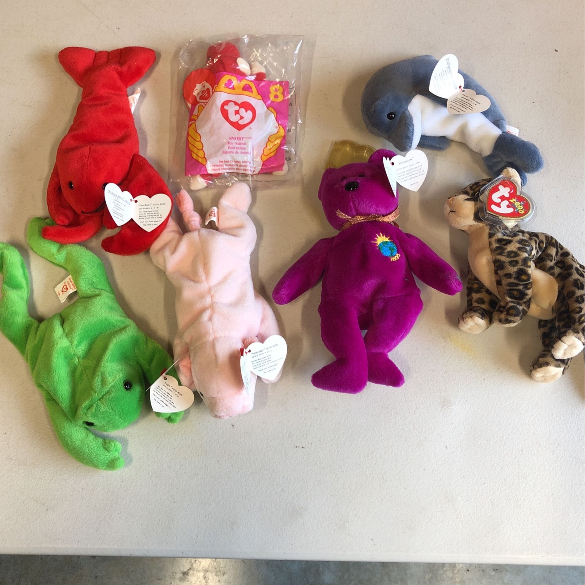 Beanie Baby Lot 93-99 7pcs Rare