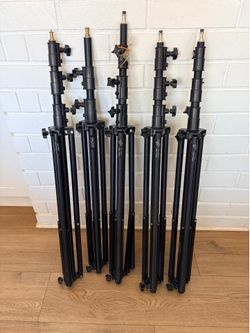 Lot of 5 Paul C. Buff LS3900, TS13AC, SLS-LS96HA (B)BH Heavy Duty Light Stands