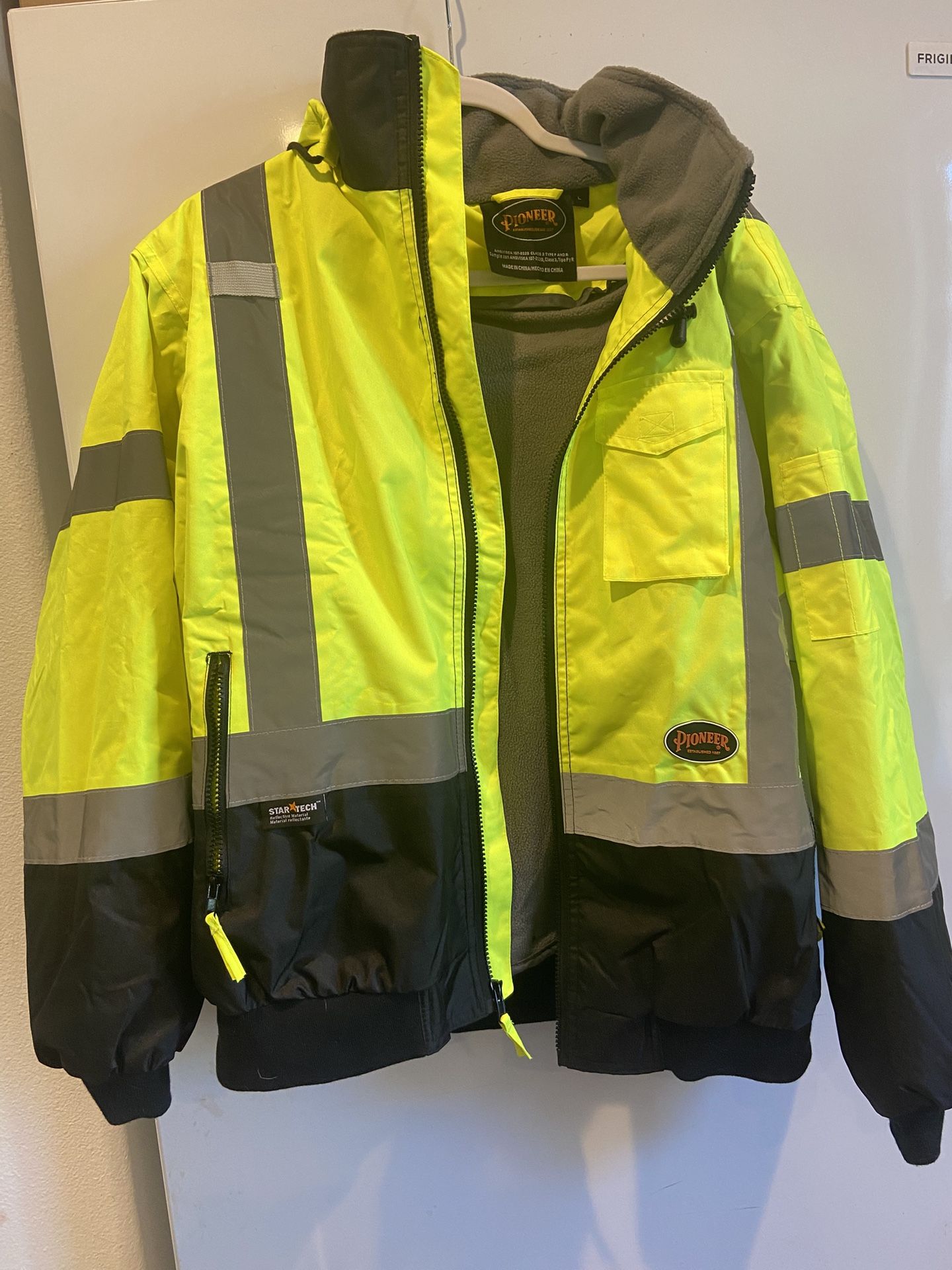 Pioneer Hi Vis Safety Bomber Waterproof Reflective Lined Jacket For Men
