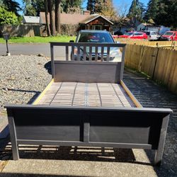 🛏️IKEA HEMNES GREY QUEEN Platform Bed Frame-Excellent Condition!