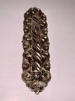 Vintage Eastern Sterling Silver Mezuzah Case Judaica Ornate Filigree 27g
