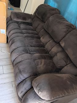 2 Piece Brown Recliner Sofa Set