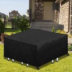 Upgraded Patio Furniture Cover, Sturdy Oxford Outdoor Furniture Cover for Small Round Table and Chair Set, Waterproof and Tear Resistant, Square 48x 4