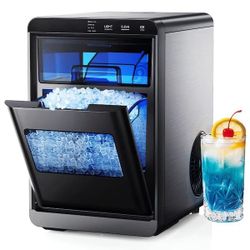 9.6 in. 45 lb. /24H Nugget Ice Countertop Portable Ice Maker in Black w/ 2 lb. Capacity