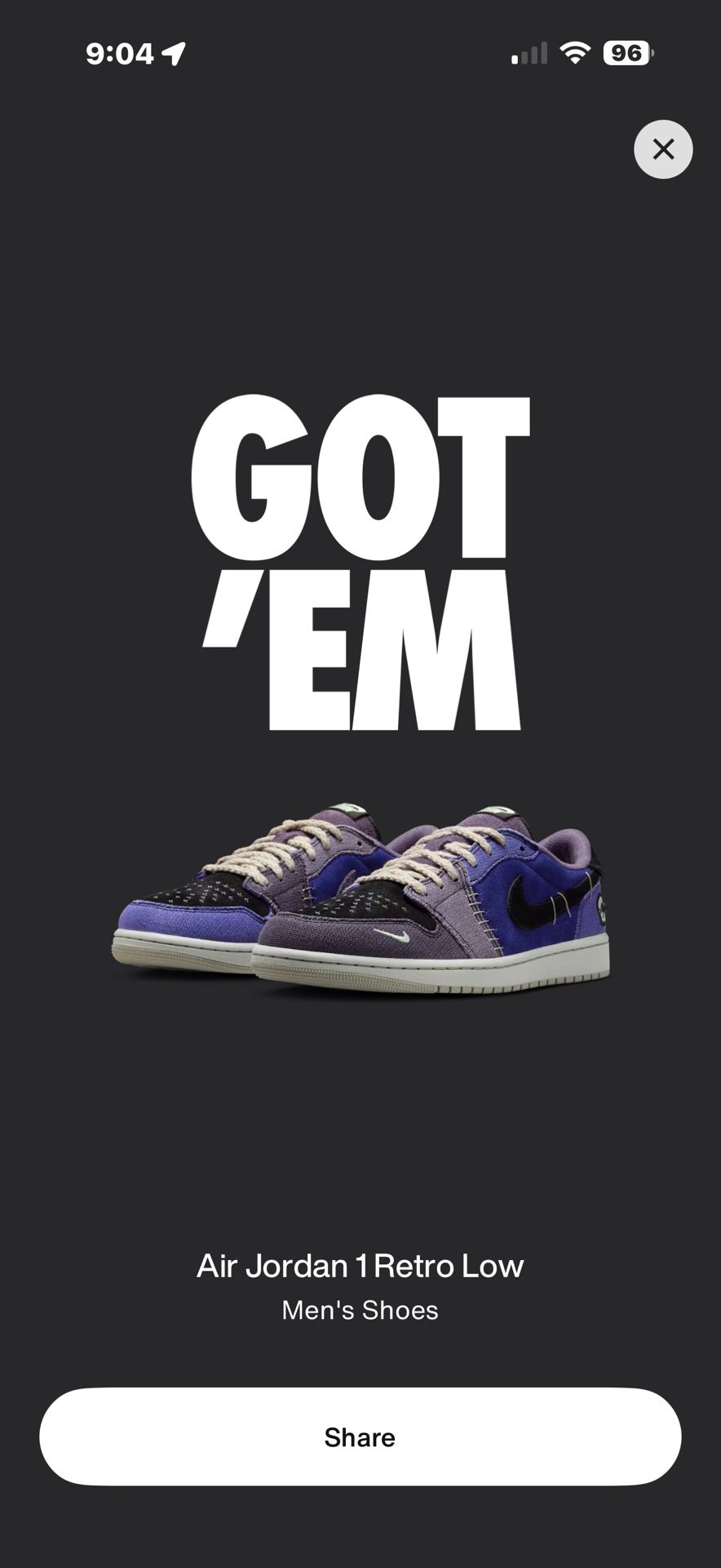 Nike Air Jordan 1 Low X Zion Williamson Voodoo Alternate Size 9.5