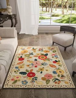 3x5 Washable Area Rugs for Bedroom: Entry Throw Rug Stain Resistant Distressed Boho Rug Non Slip