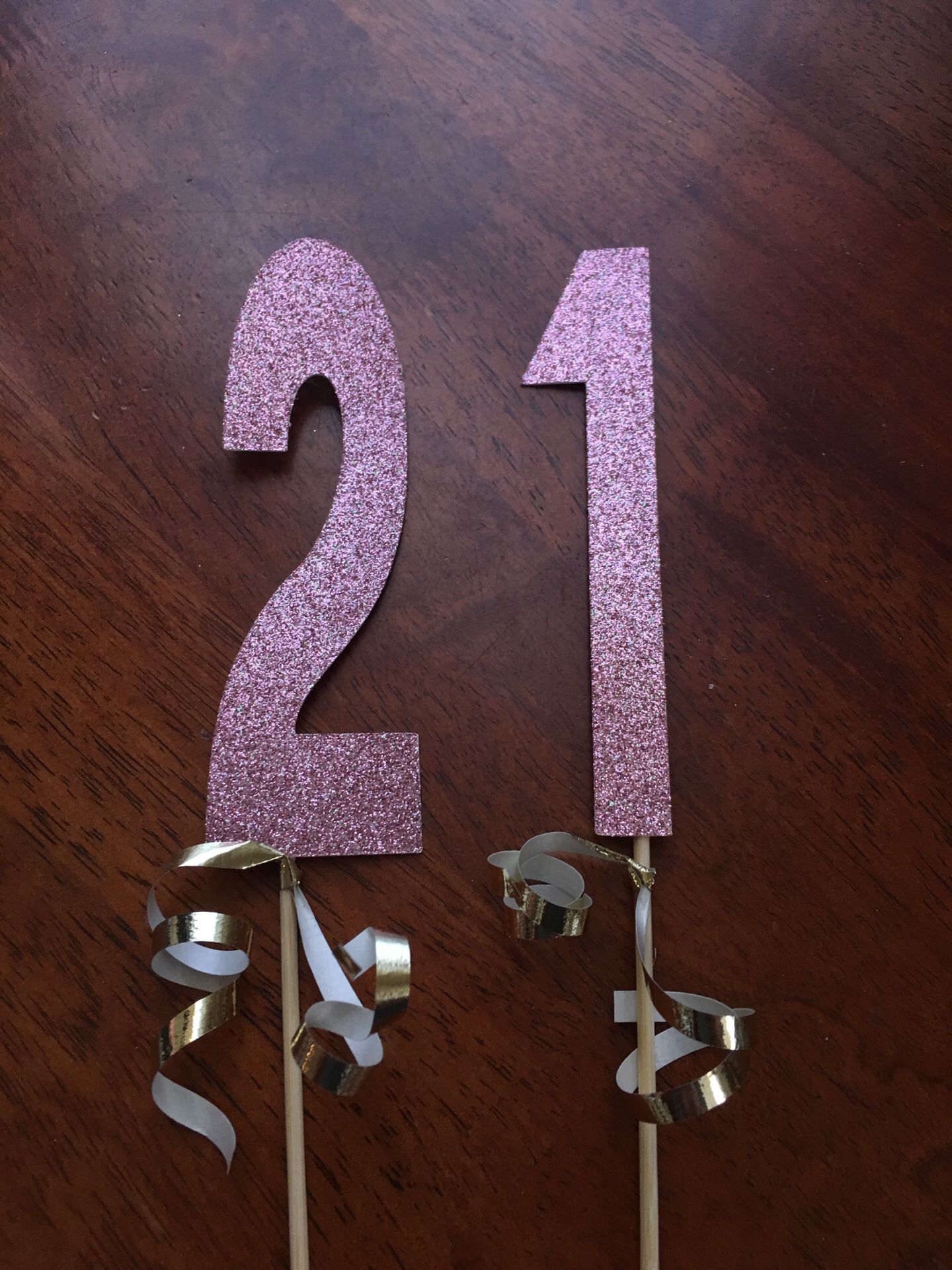 Number 21 cut outs used for center pieces