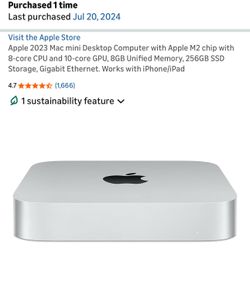 Apple 2023 Mac mini Desktop Computer with Apple M2 chip with 8‑core CPU and 10‑core GPU, 8GB Unified Memory, 256GB SSD