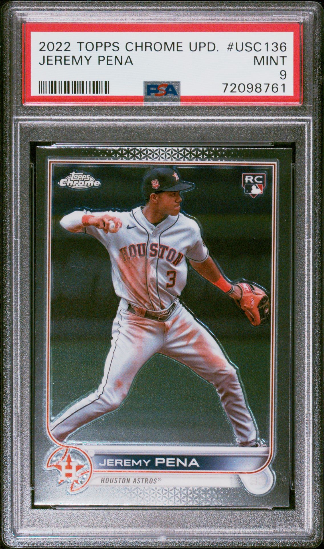 2022 Topps Chrome Update Jeremy Pena RC Rookie #USC136 Astros PSA 9