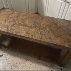 Vintage Mid Century Modern Burl Coffee Table