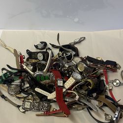 APPROX 6 LBS FASHION MIX LOT WATCHES PARTS BANDS