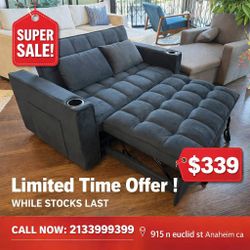 Black velvet loveseat pull out bed  // Limited Time Offer 