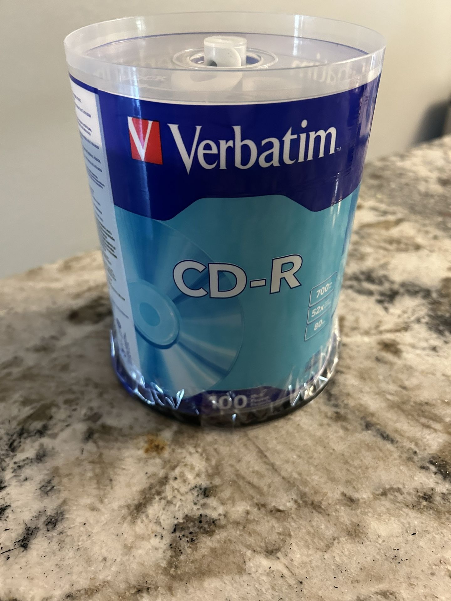 Verbatim 100 Pack 52x CD-R 700MB Capacity Gray (94554)