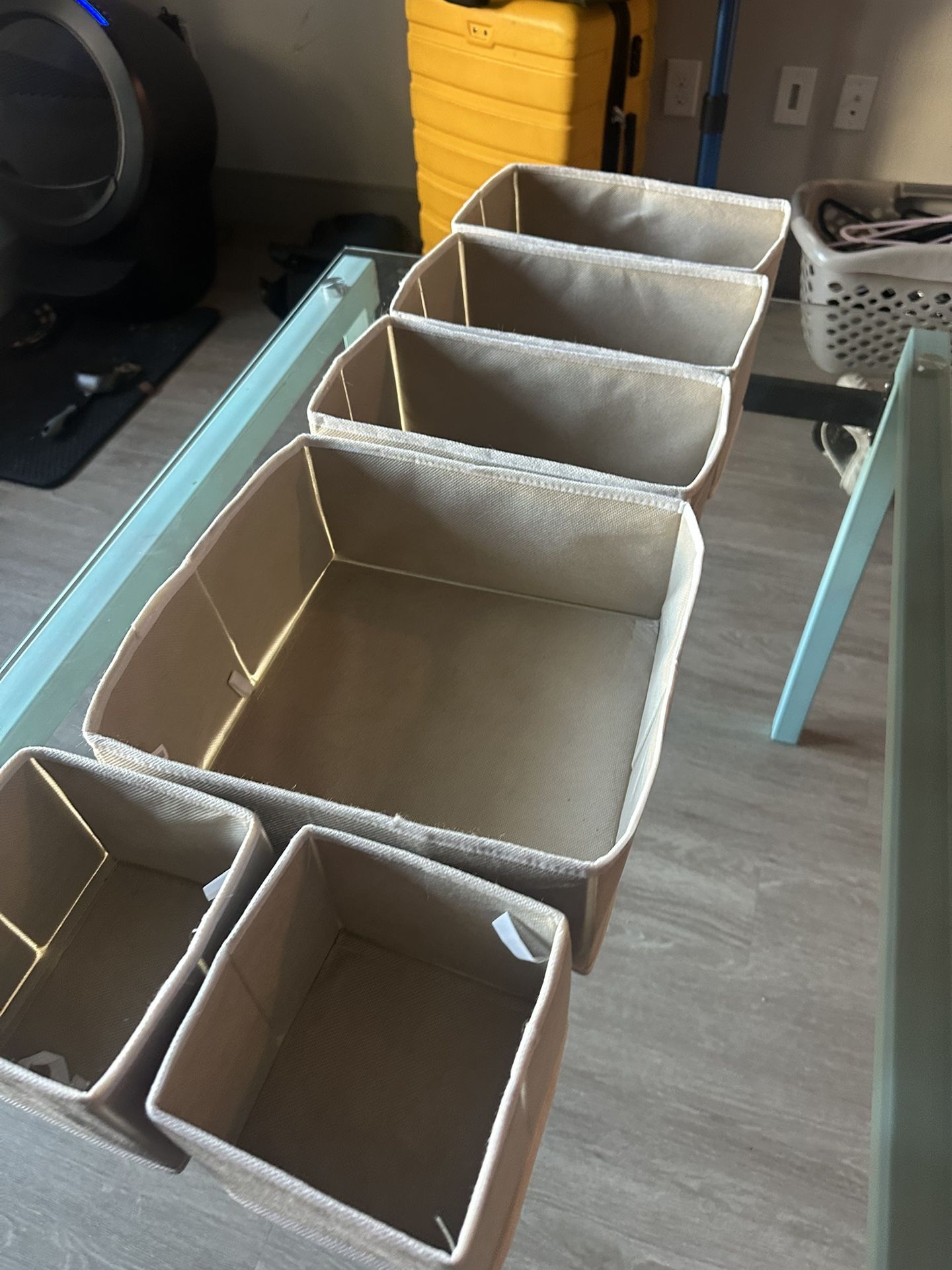 Set of 6 Beige Fabric Drawer Organizers – Foldable Storage Bins (MOVING OUT SALE)