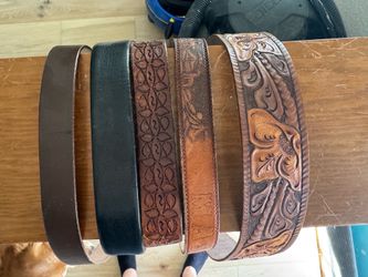 Five leather belts