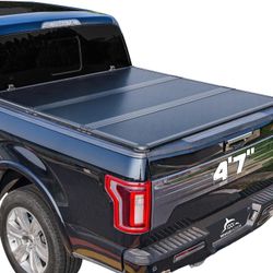 Truck Bed Hard Tonneau Cover Compatible with Ford Maverick 2022 2023 2024 4.6 ft Box, Hard Folding(Tri Fold) Style