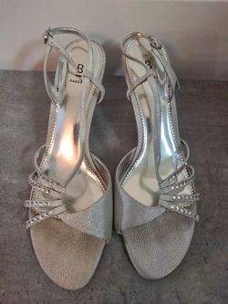 Baker's Silver Strappy Heeled Sandals 8