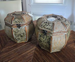 Set of 2 Chesapeake Bay Woven Octagon Storage Boxes
