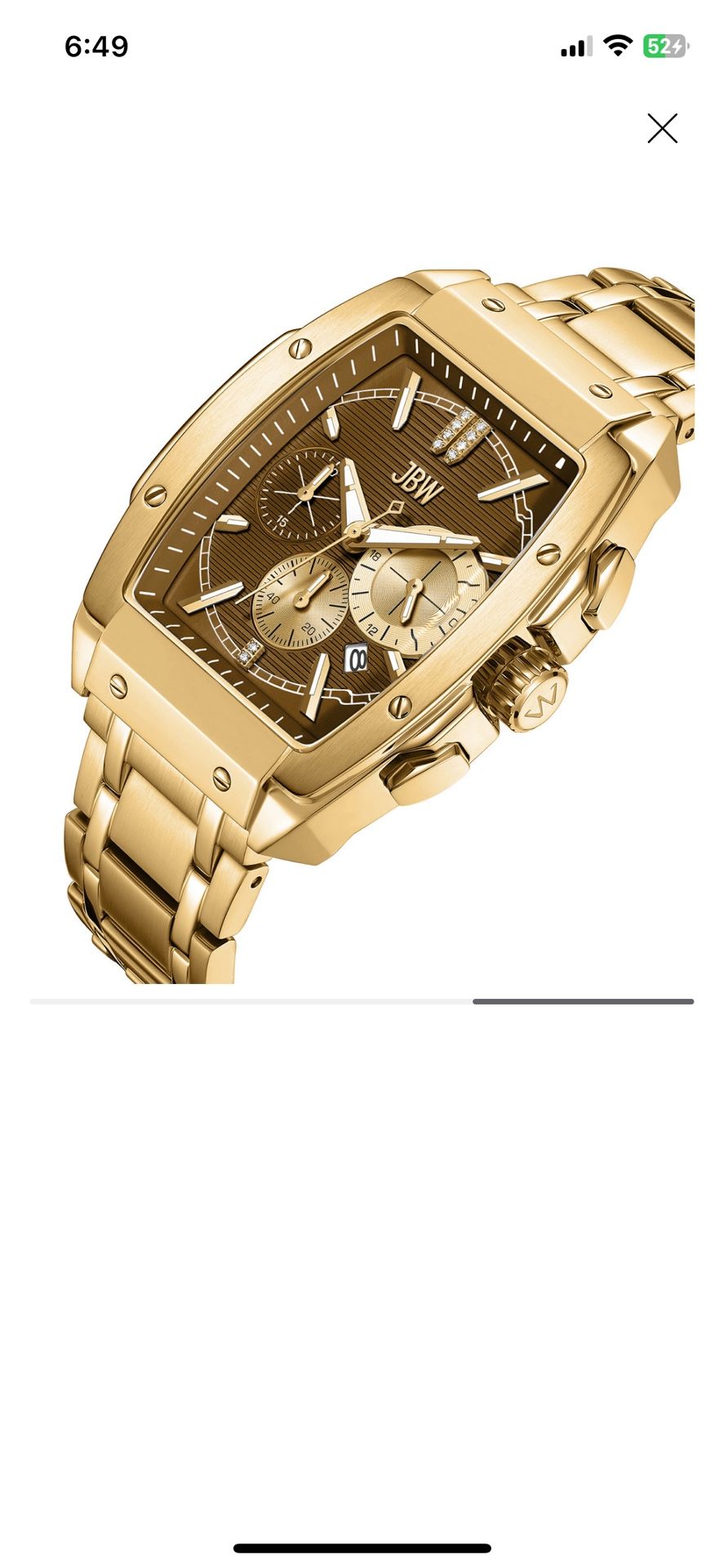 JBW Men's Echelon Diamond Gold-Plated Stainless-Steel Watch