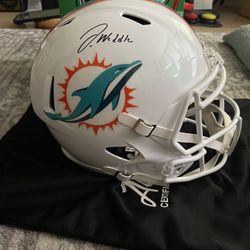 Jaylen Waddle Autographed Helmet