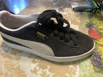 Boy Puma Black Canvas Shoes Size 4 C