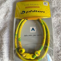 Phiten X30 Cloth 22” Pineapple Hawaii Limited Edition Health Necklace New